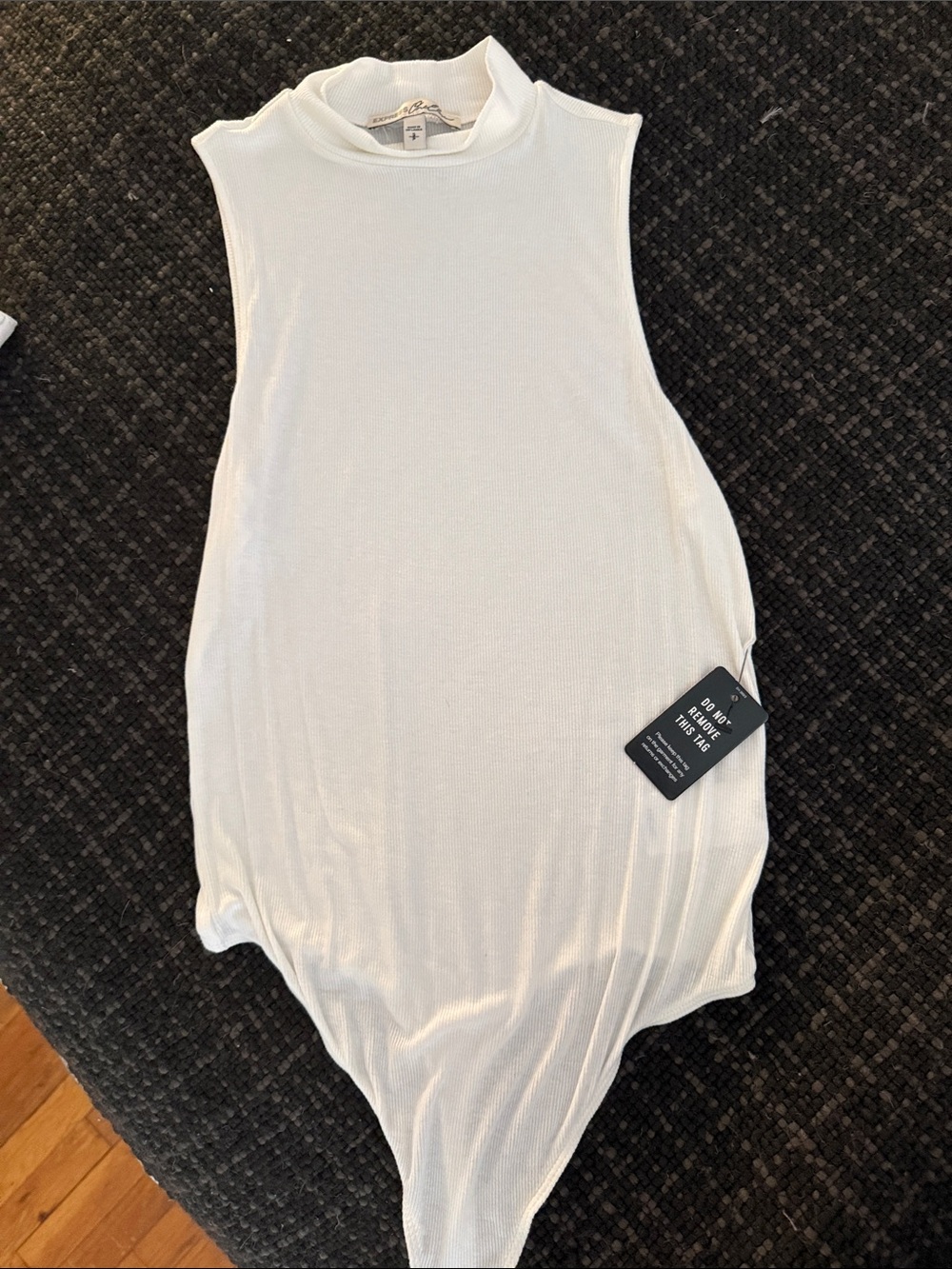 Express White Sleeveless Mock Neck Bodysuit